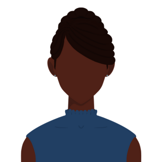 An illustration depicting the silhouette of a Black woman in portrait form.