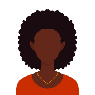 An illustration depicting the silhouette of a Black woman in portrait form.