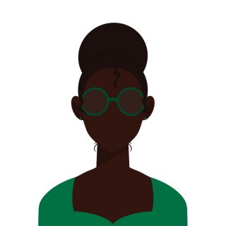 An illustration depicting the silhouette of a Black woman in portrait form.