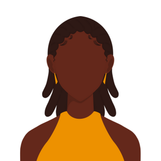 An illustration depicting the silhouette of a Black woman in portrait form.